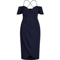 City Chic Entwine Maxi Dress Plus Size - Navy