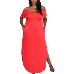 White Mark Lexi Maxi Dress Plus Size - Red