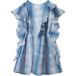 Chloé Girl's Gradient Ruffle Trim Dress - Blue White