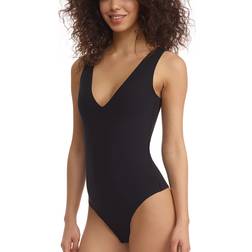 Commando Women's Neoprene Deep V Bodysuit, black