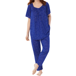 Short-Sleeve Cooling Pajama Set - Ultra Blue Dot