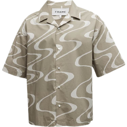 Frame Men's Abstract Wave-Print Camp Shirt - Sand Beige