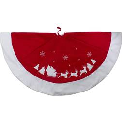 Northlight Santa & Reindeer Skirt Christmas Tree Ornament 0.5"