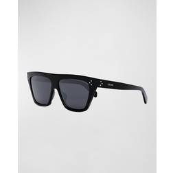 Celine Bold 3 Dots Square Acetate SHINY BLACK SMOKE