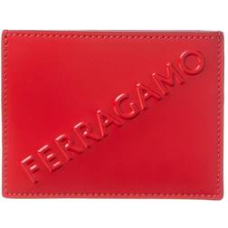 Ferragamo Logo Leather Card Holder - red One