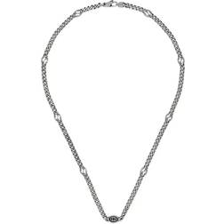 Gucci Interlocking G Logo Pendant Necklace - Silver/Black