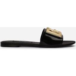 Dolce & Gabbana DG leather slides black