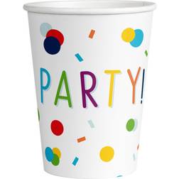 Amscan Pappbecher Confetti Birthday 8 Stück 250 ml