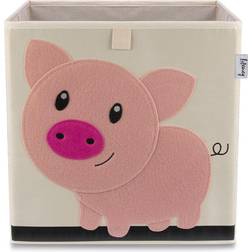 Lifeney aufbewahrungsbox kinderzimmer schwein beige 33x33x33cm