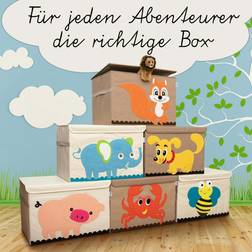 Lifeney aufbewahrungsbox krabbe 51x36x36cm spielzeugkiste + deckel kinderzimmer