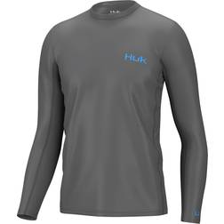 Huk Icon X Long-Sleeve Fishing Shirt for Men Volcanic Ash