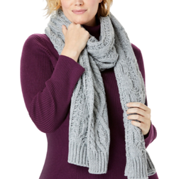 Woman Within Cable Knit Scarf - Heather Grey