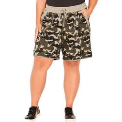 Avenue Cotton Casual Print Shorts Plus Size - Camouflage