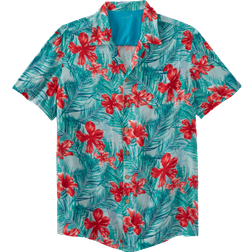 Island Printed Short-Sleeve Shirt - Cool Blue Floral
