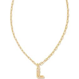 Kendra Scott Crystal Letter Pendant Necklace - Gold/Transparent