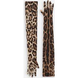 Dolce & Gabbana Long leo-print stretch satin gloves leo_new