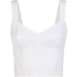 Dolce & Gabbana Shaper corset bustier in lace and jacquard optical_white