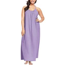 Women's Breezy Eyelet Knit Long Nightgown - Soft Iris