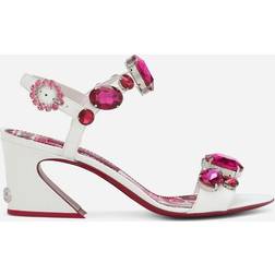 Dolce & Gabbana Patent Leather Sandals white_fuchsia