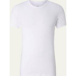 Falke Men's Cotton-Stretch Crewneck T-Shirt White