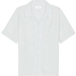 Onia Air Linen Convertible Camp Shirt - Fog Blue