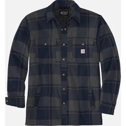 Carhartt Men's Mens Flannel Sherpa Lined Shirt Jacket Blue/Dark Shade/Navy