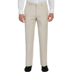 Cubavera Linen-Blend Flat Front Pants - Khaki