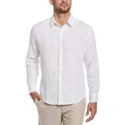 Cubavera Solid Linen Sport Shirt - Bright White