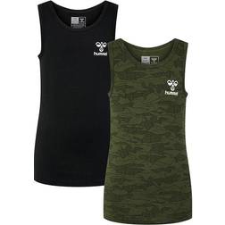 Hummel Kid's Nolan Tank Top 2-pack - Olive Night