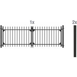 Metallzaun Doppeltor-Set Chaussee z.