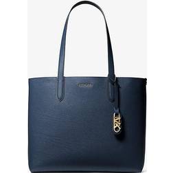 Michael Kors Eliza XL Pebbled Leather Reversible Tote Bag - Navy