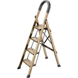 Lightweight aluminum 4 step ladder folding step stool stepladders with anti-slip