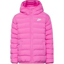 Nike Girls' Big Kids' Sportswear Lightweight Synthetic Fill Hooded Jacket Playful Pink/Playful Pink/White