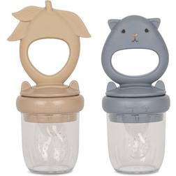 Konges Sløjd Silicone Fruit Feeding Pacifier Hamster & Lemon Trinkflasche Warm Clay/Quicksilver size