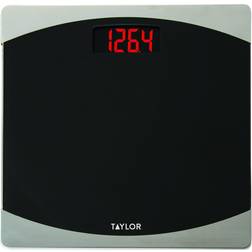 Taylor Digital Glass Bathroom Scale with Red LCD Display