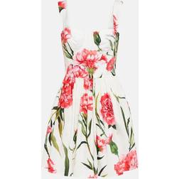 Dolce & Gabbana Short carnation-print poplin dress garofani_new_f_bco