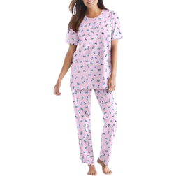 Floral Henley Pyjama Set - Pink Ditsy