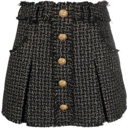 Balmain Pleated tweed miniskirt multicoloured