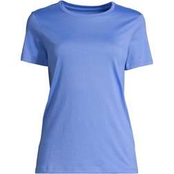 Lands' End Women's Relaxed Supima Cotton Short Sleeve Crewneck T-shirt - Chicory Blue