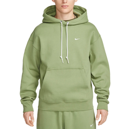 Nike Solo Swoosh Men's Fleece Pullover Hoodie - Oil Green/White