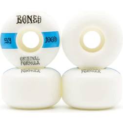 Bones Skateboards Bones 100s OG Formula V4 Wide Skateboard Wheels White 53mm