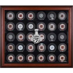 Tampa Bay Lightning 2021 Stanley Cup Champions Mahogany Framed 30-Puck Logo Display Case