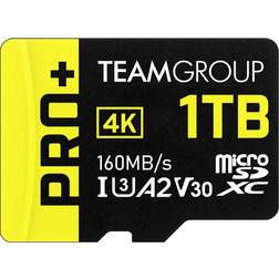 Team 1tb pro microsdhc uhs-i/u3 class 10 memory card with adapter, speed up to