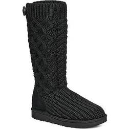 UGG Kids' Classic Cardi Cabled Knit Boots Black Black