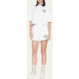 Moncler White Embroidered Shorts