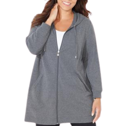 Catherines Good Intentions French Terry Hoodie Plus Size - Heather Grey