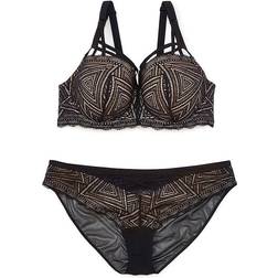 Trezza Demi Bra & Panty Set - Jet Black