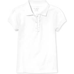 The Children's Place Girl's Uniform Ruffle Pique Polo - White (2044391-10)