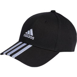 Adidas 3-Stripes Cotton Twill Baseball Cap - Black/White