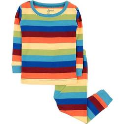 Leveret Kid's Striped Pajama Set 2-piece - Multi Striped